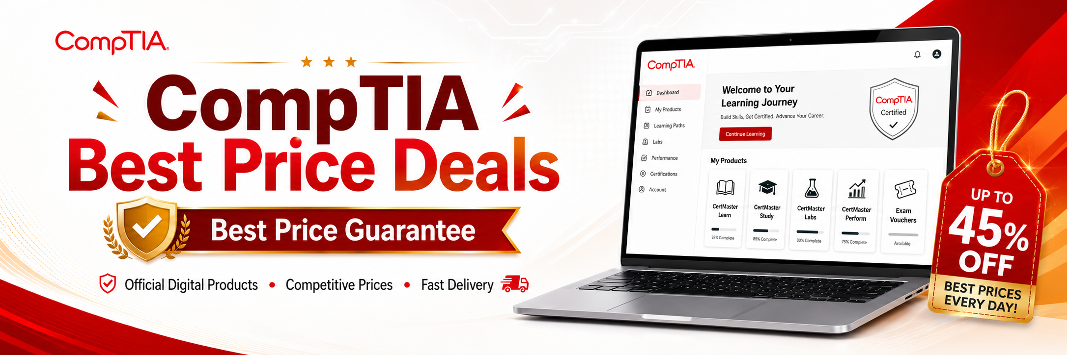 CompTIA Tech+ (FC0-U71) at the Best Price: Genuine CertMaster Labs, Learn, Practice & Voucher — Tax Included