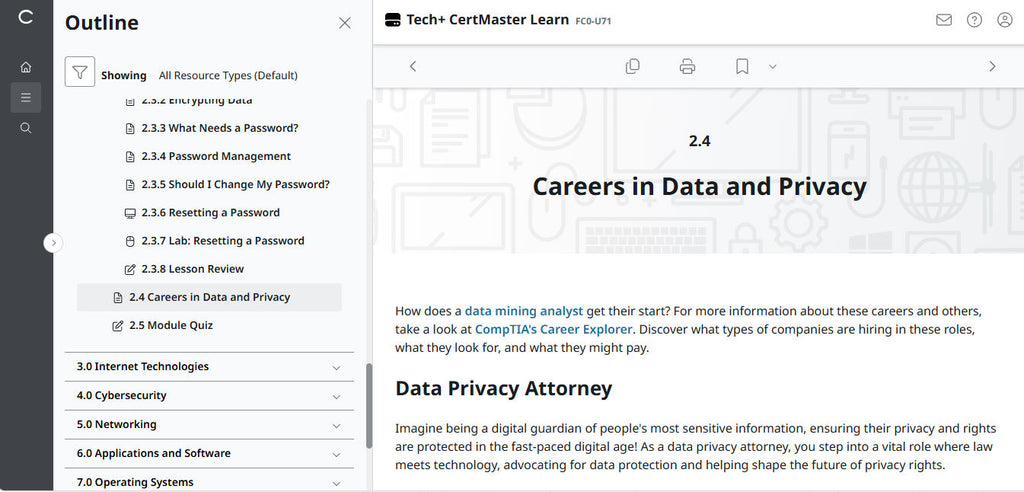 CompTIA CertMaster Learn Tech+ FC0-U71 - Individual License (12 Months Access)