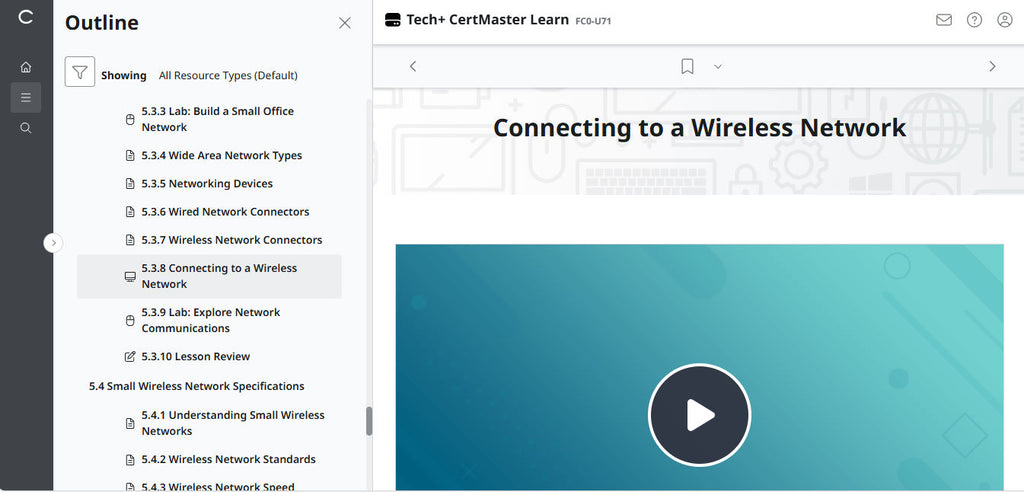CompTIA CertMaster Learn Tech+ FC0-U71 - Individual License (12 Months Access)