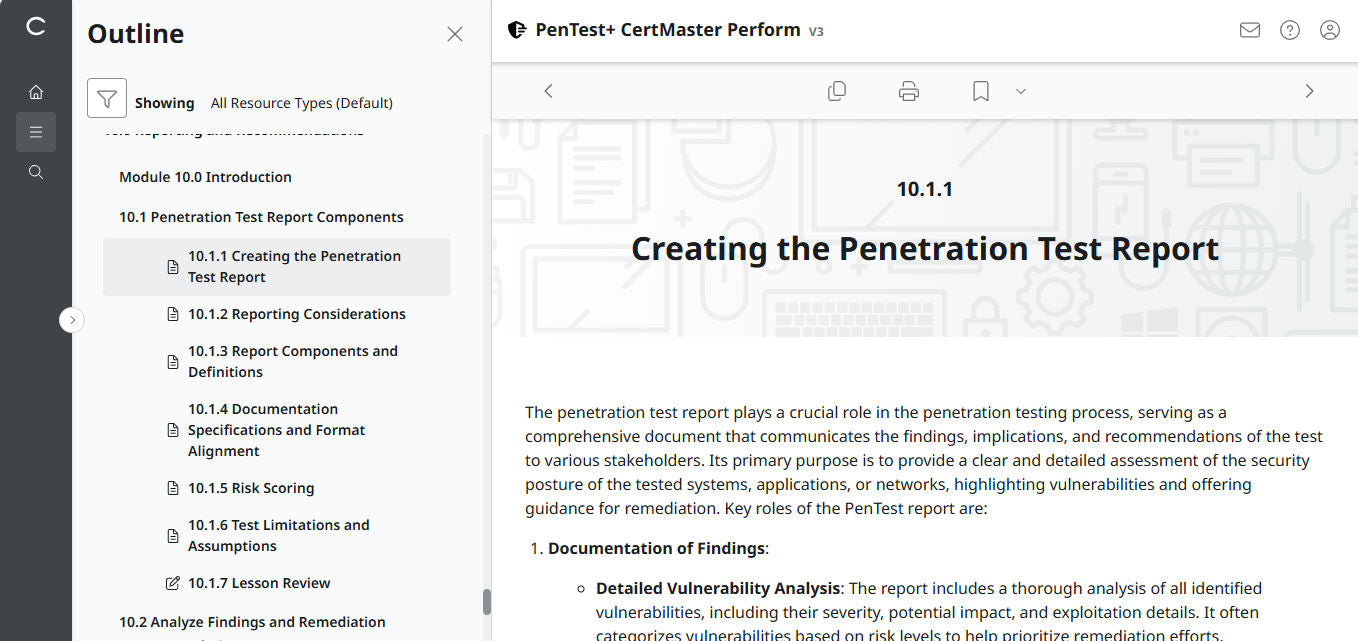 CompTIA PenTest+ CertMaster Perform  PT0-003 (V3) (12 Month Access )
