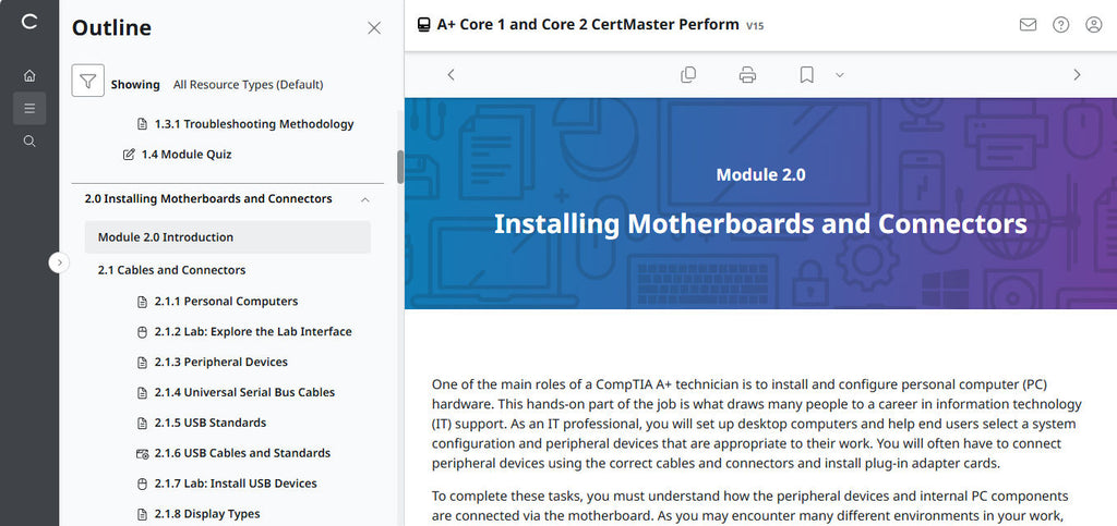 CompTIA A+ Core 1 & 2 CertMaster Perform  (V15)