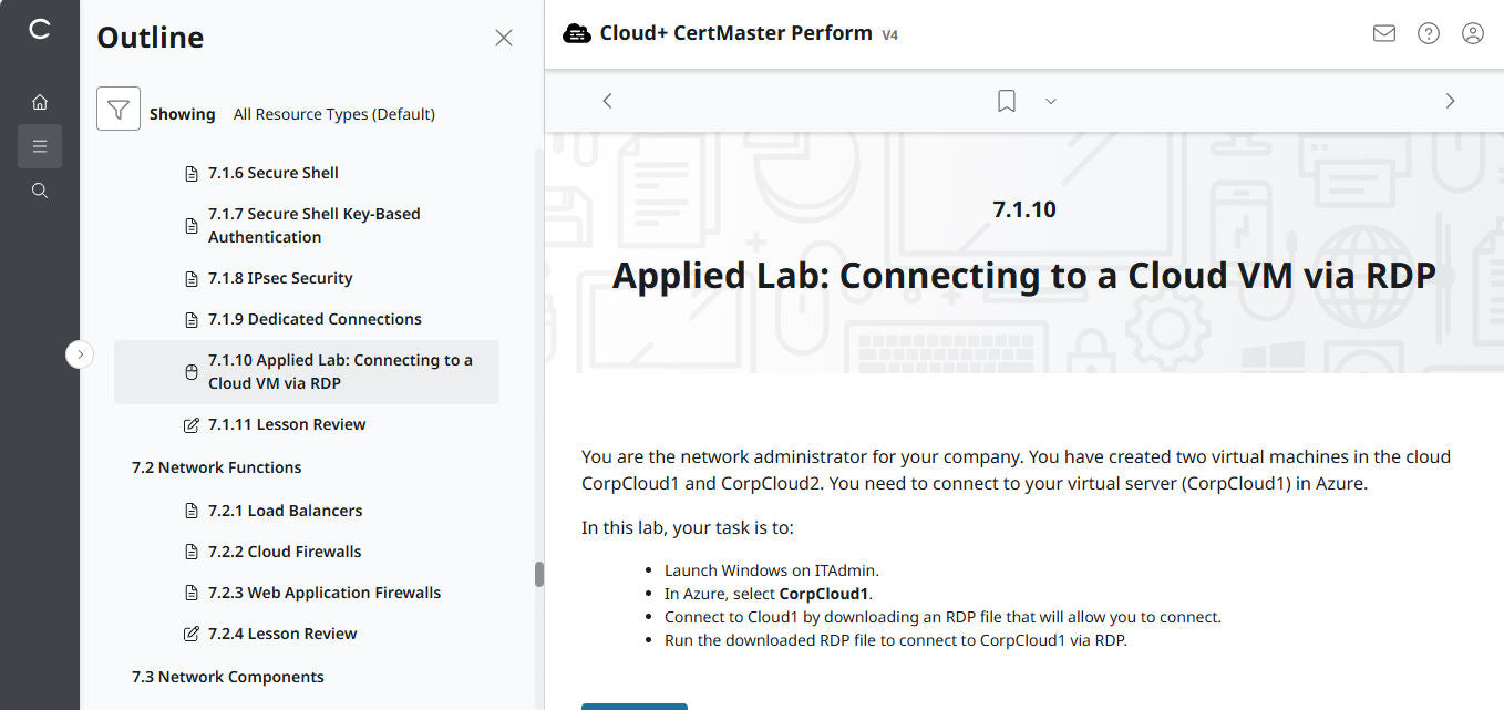 CompTIA Cloud+ CertMaster Perform (CV0-004)