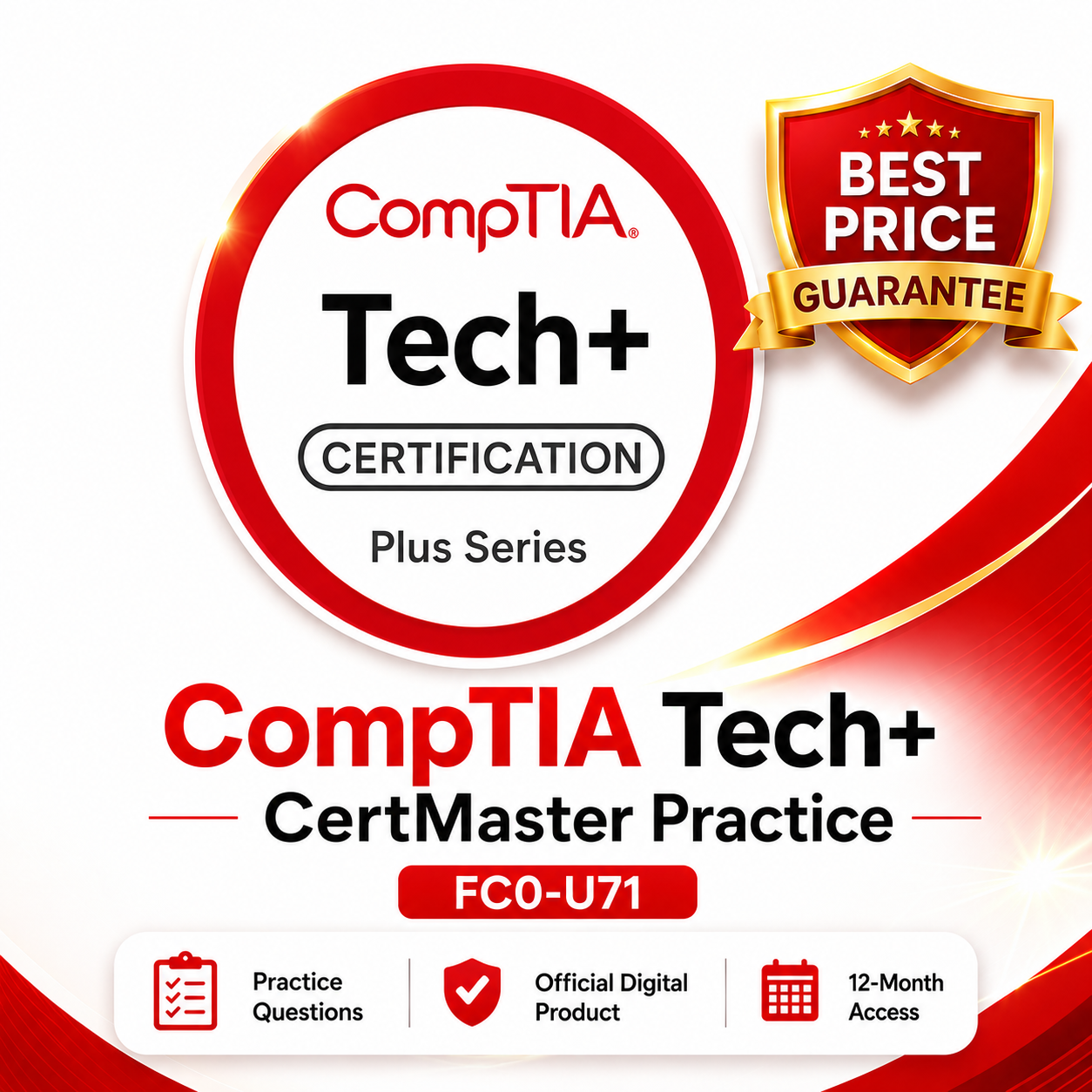 Best Price Guarantee ✅CompTIA Tech+ CertMaster Practice ( FC0-U71)